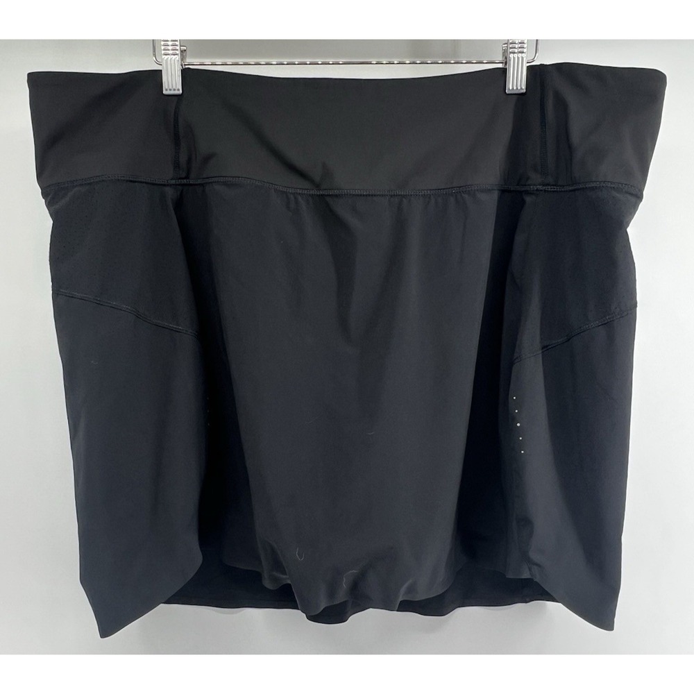 Athleta Run With It 16" Skort 3X Black Stretch Tennis Golf Pickleball